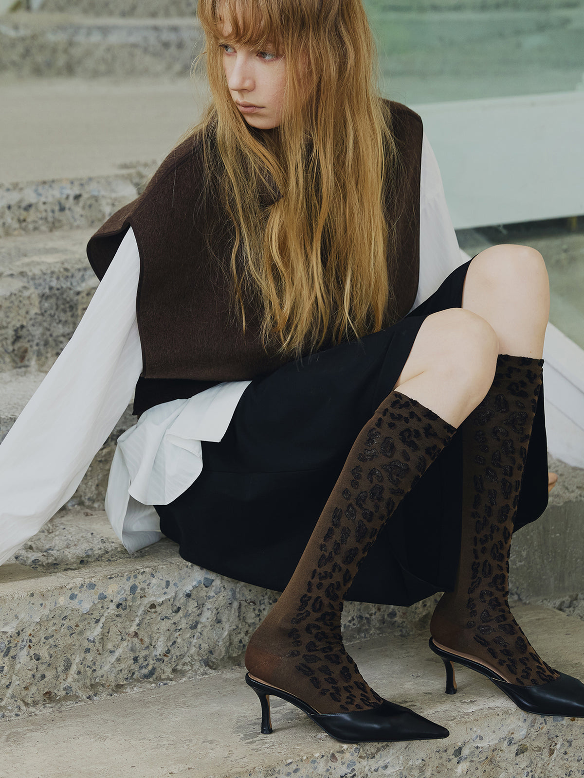 【Tabio×Ameri】LEOPARD PATTERN HIGH SOCKS