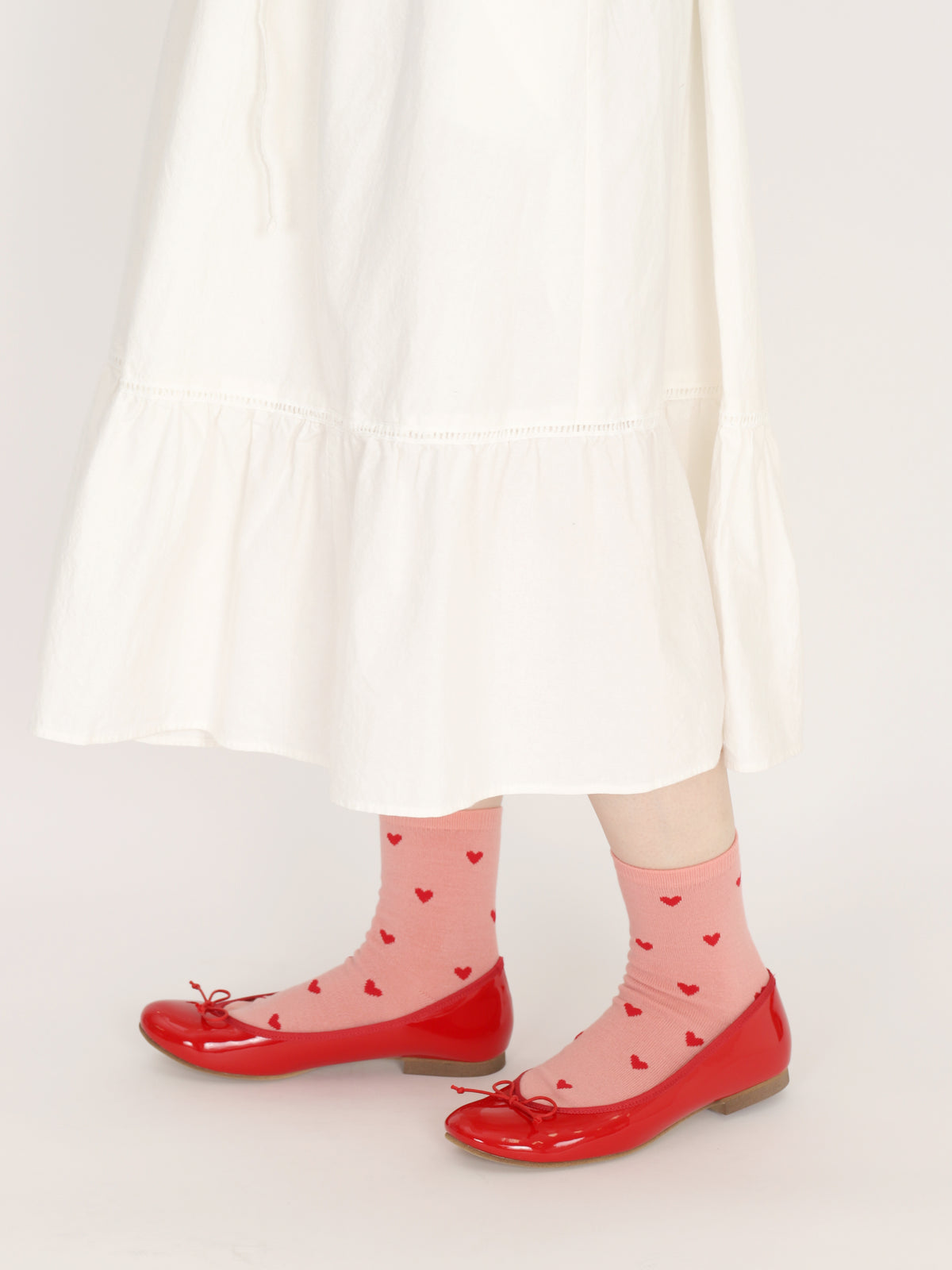 【3足1,485円】毛混ハートパターンショートソックス