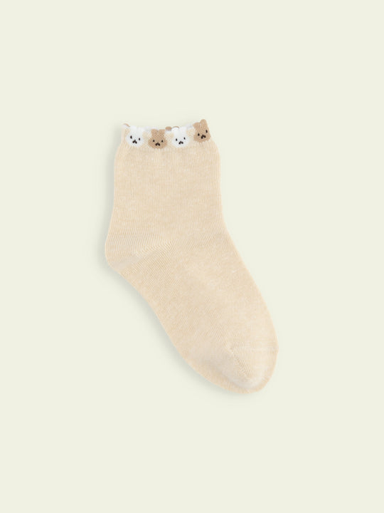 【3足1,485円】キッズ 履き口たっぷりうさちゃんショートソックス / 13-15cm