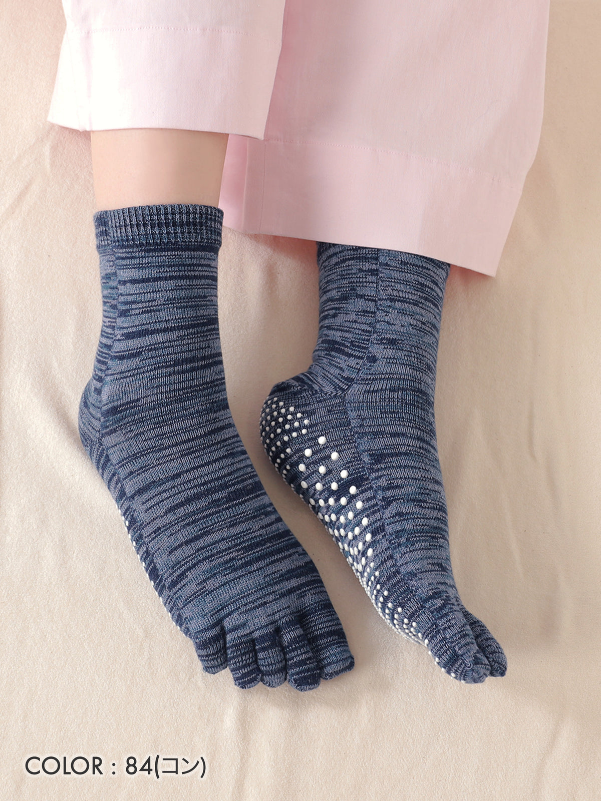 【整脚Labo】New綿混五本指ツボ押しショートソックス / 22.0~24.0cm