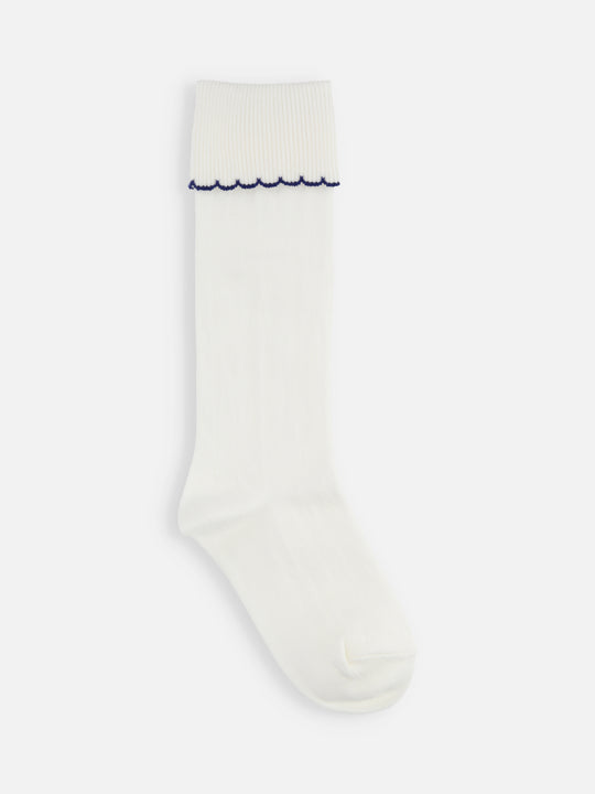 【キッズ】折り返し配色ピコハイソックス / 19-21cm