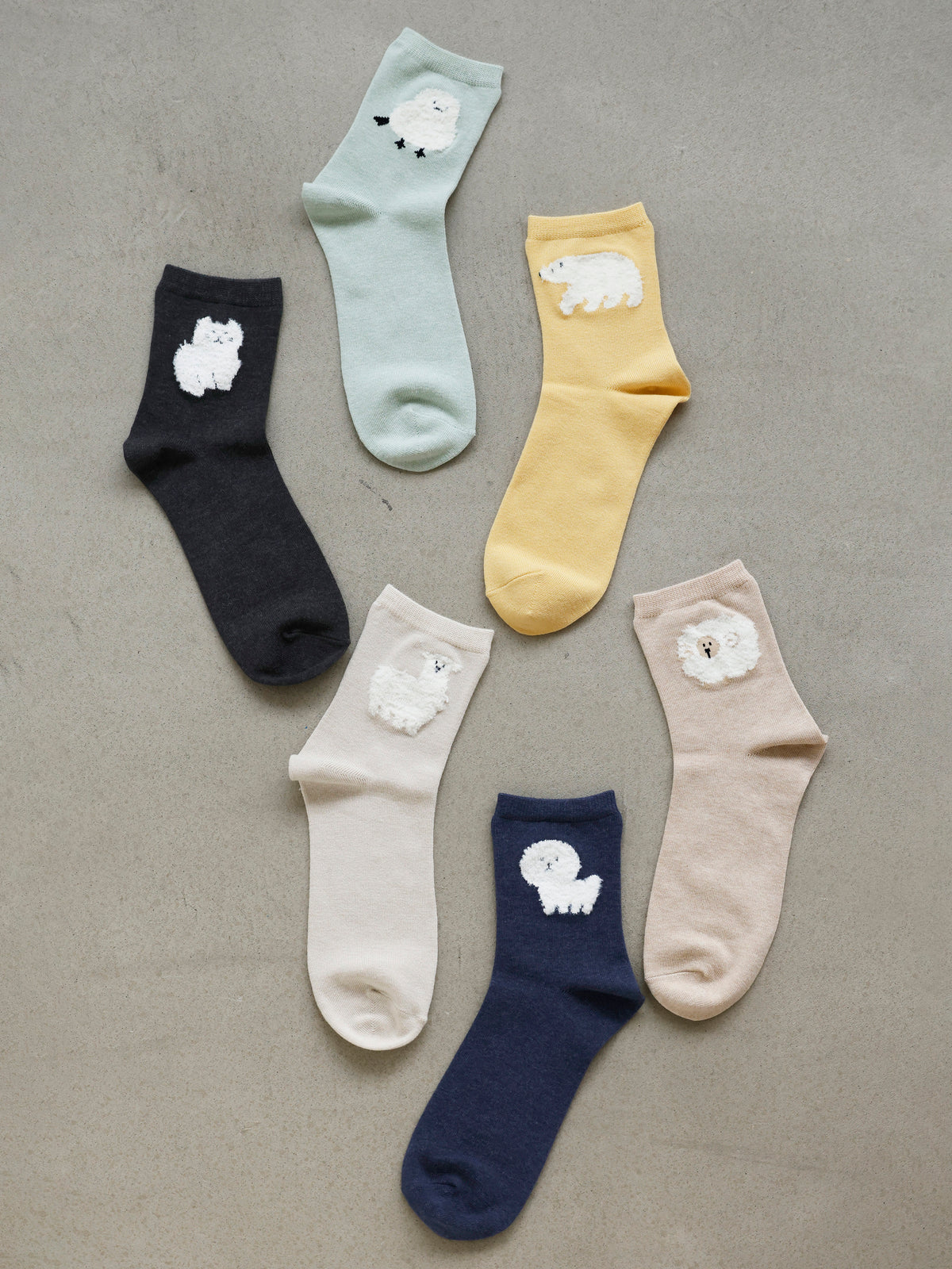 【おおきめサイズ】WEB限定 24.5-26.5cm / もふもふ動物ショートソックス