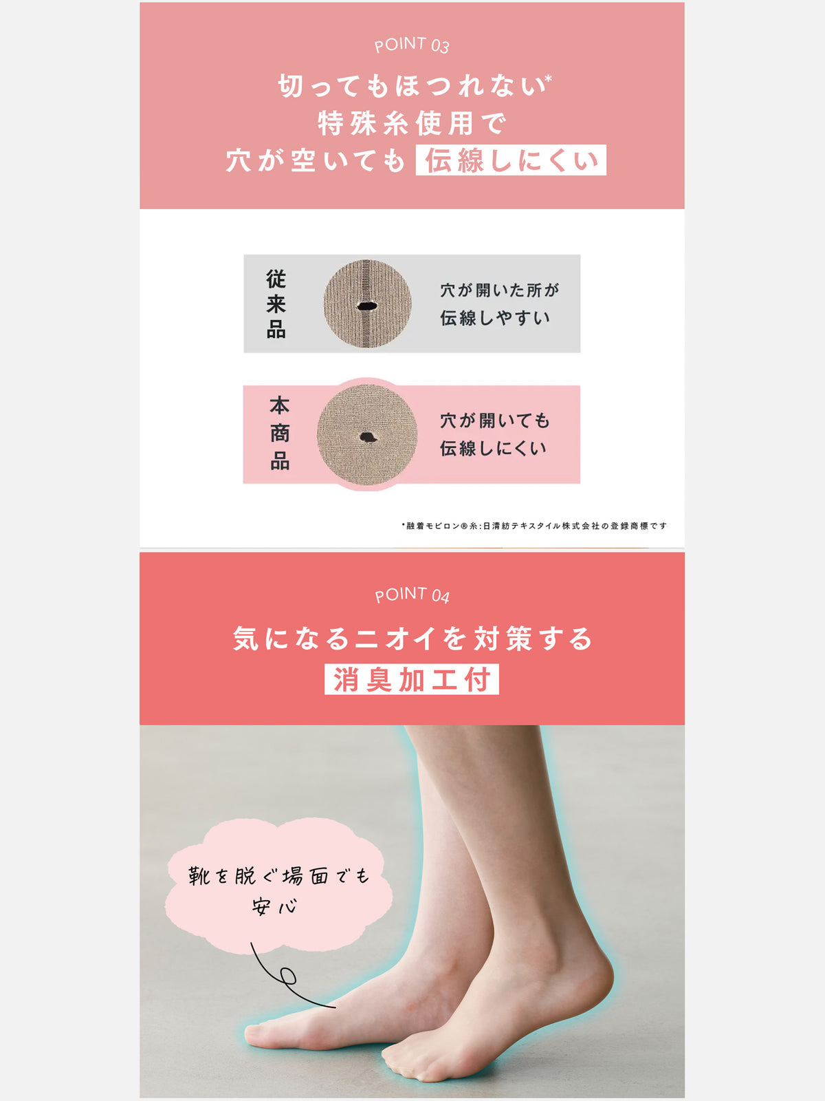 【ウエストゆ~ったり】WEB限定 ウエストフリーでストレスフリーなストッキング / 丈感M-Lサイズ