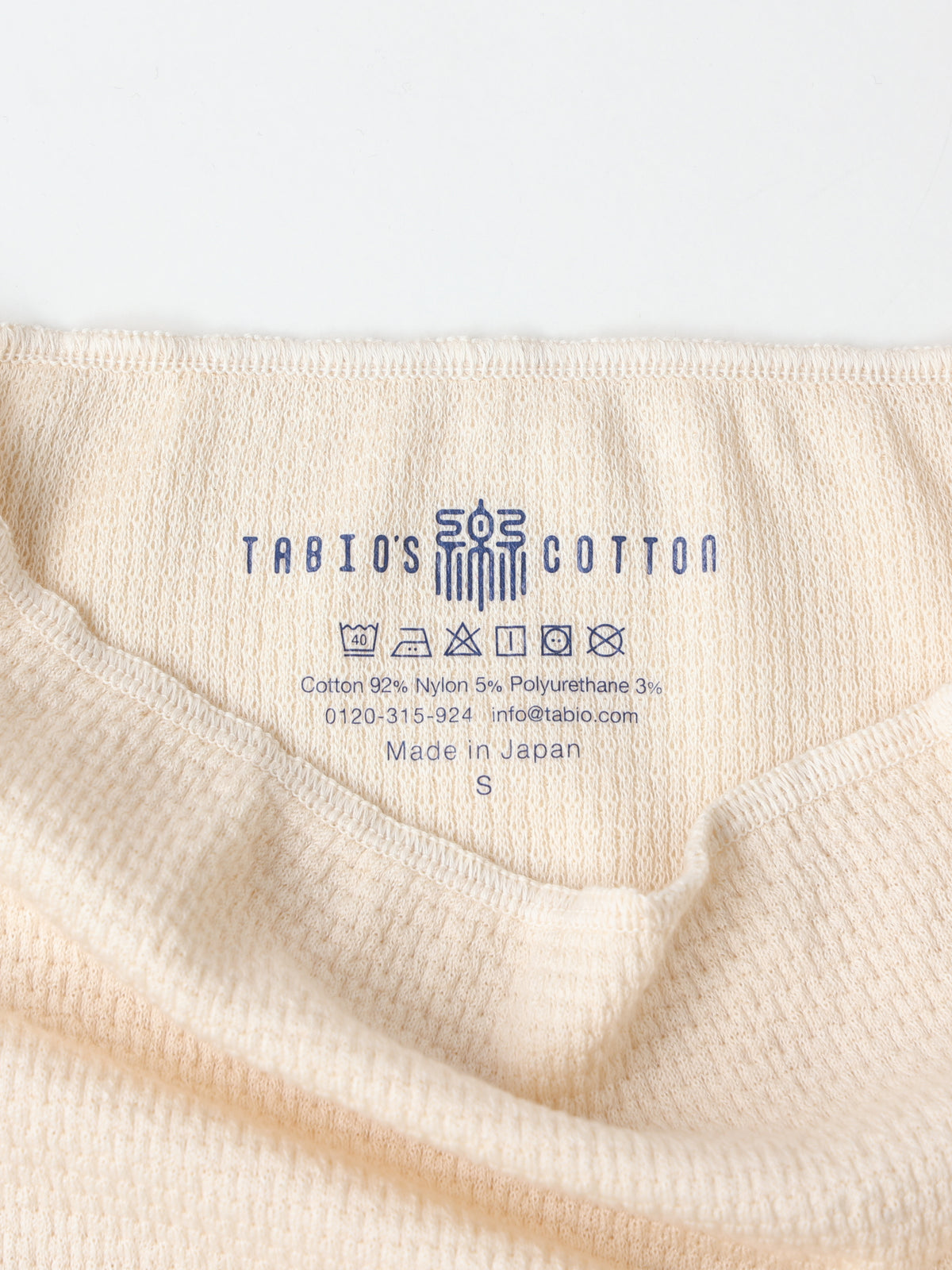 【TABIO'S COTTON】WEB限定 ボディーウォーマー / Sサイズ