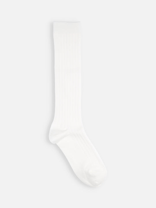 【キッズ】 表糸綿100%で毛玉が出来にくいリブハイソックス / 19-21cm