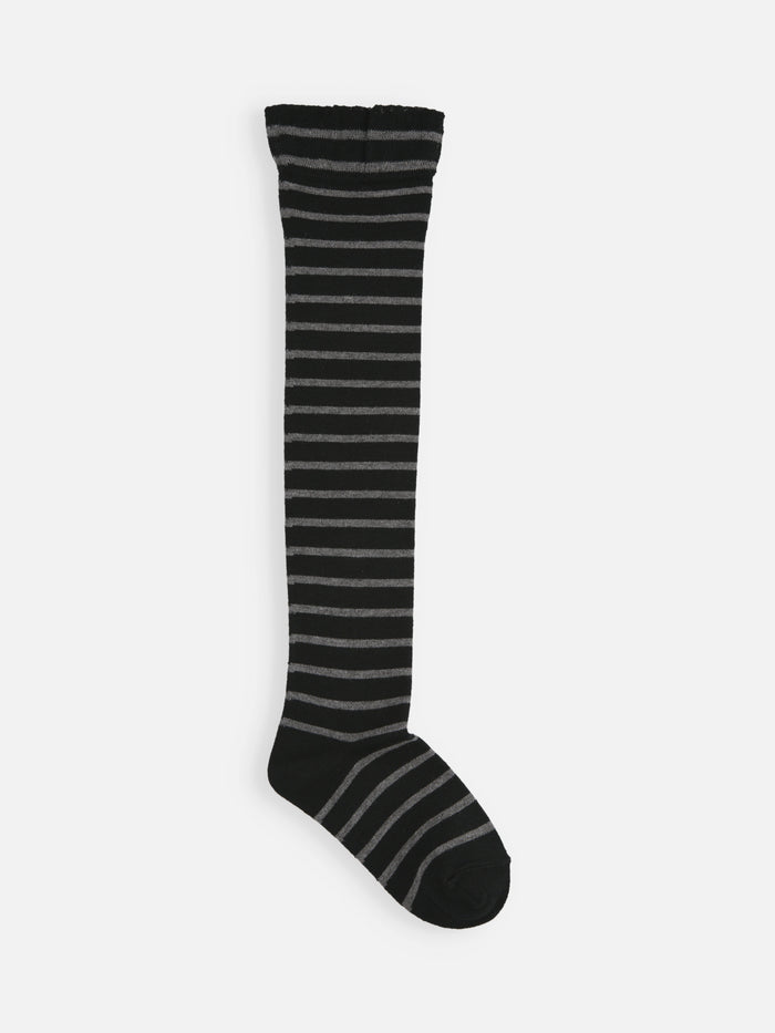 【キッズ】ピンボーダーオーバーニーソックス / 19-21cm