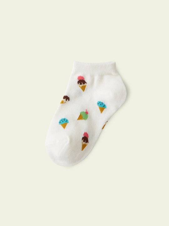 【3足1,485円】キッズ アイスクリームスニーカー丈ソックス / 19-21cm