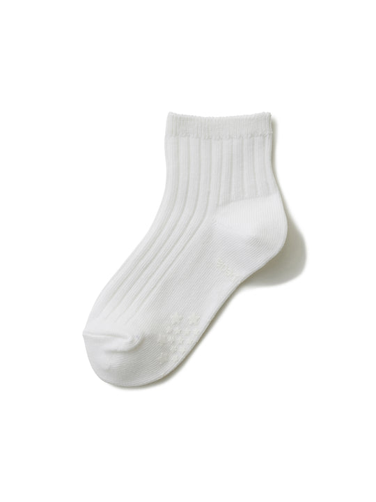 キッズ 表糸綿100%毛玉が出来にくいショートソックス滑り止め付/13-15cm