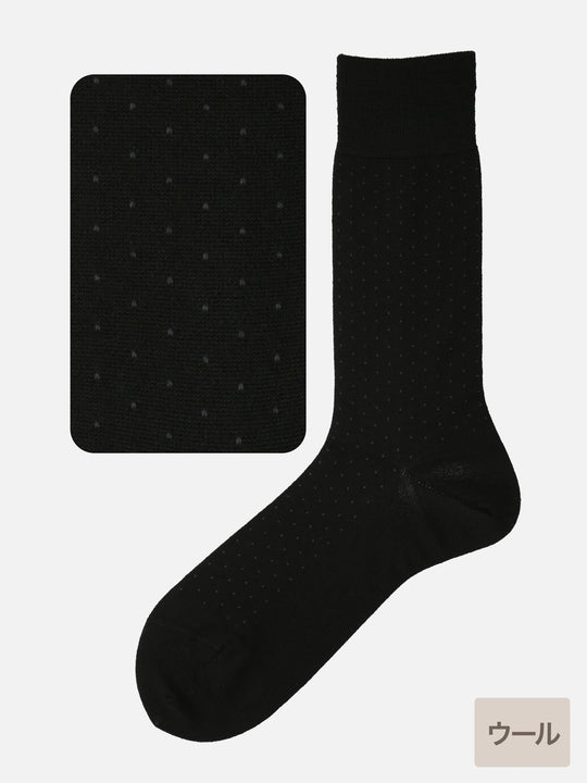 【Tabio MEN】WOOLピンドットソックス