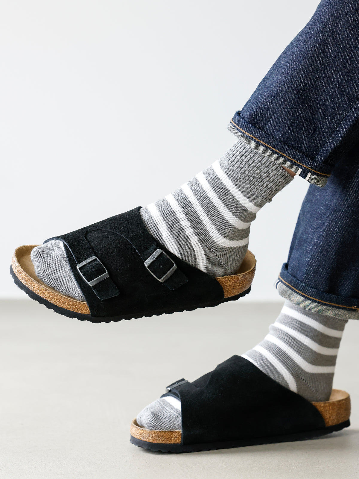 【Tabio MEN】バスクボーダーショートソックス