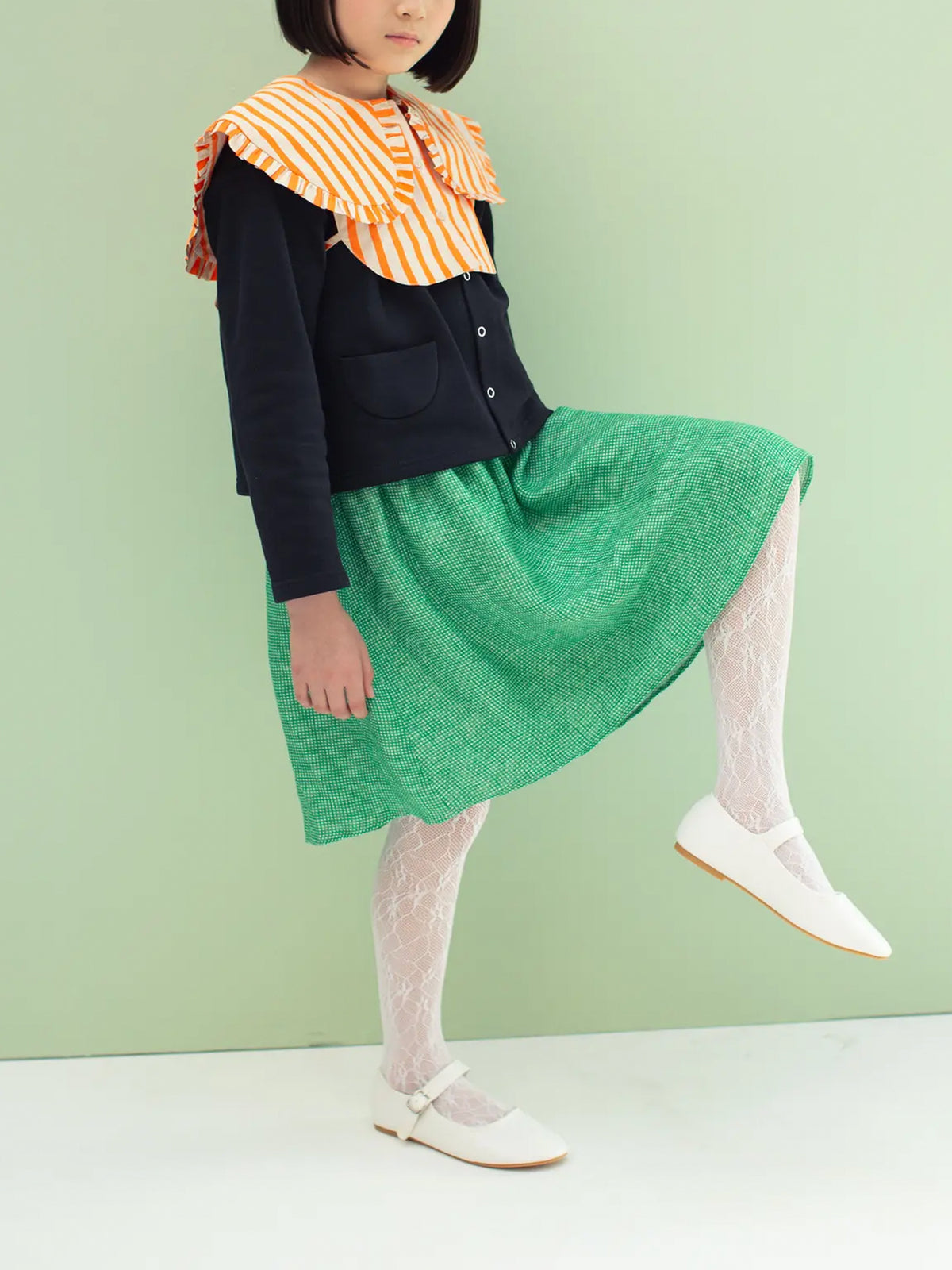 【キッズ】レーシーフラワーセレモニータイツ / 95-115cm