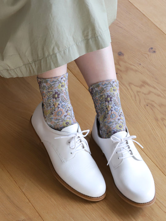 フロートボタニカル総柄ショートソックス