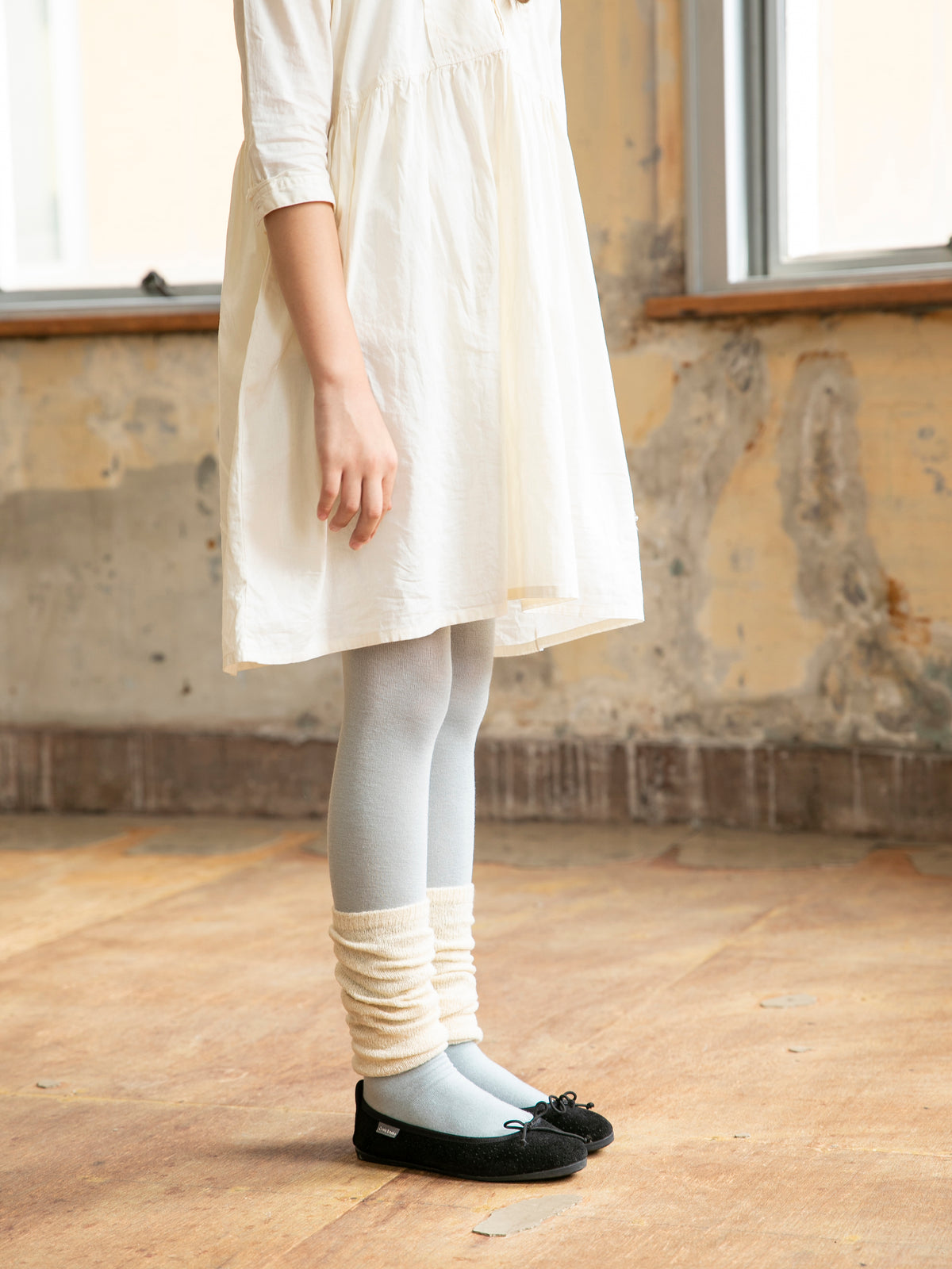 【キッズ】210デニール杢タイツ / 95-115cm