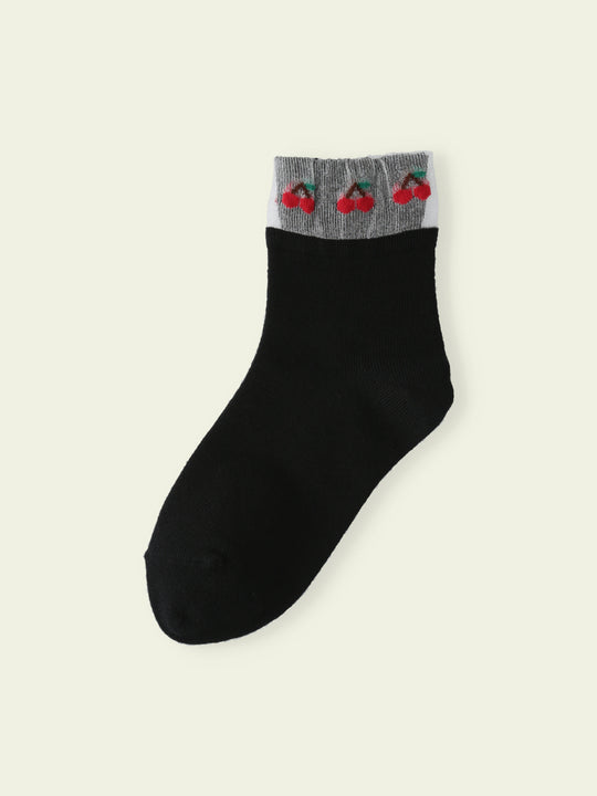 【3足1,485円】キッズ トップチュールフルーツショートソックス / 13-15cm