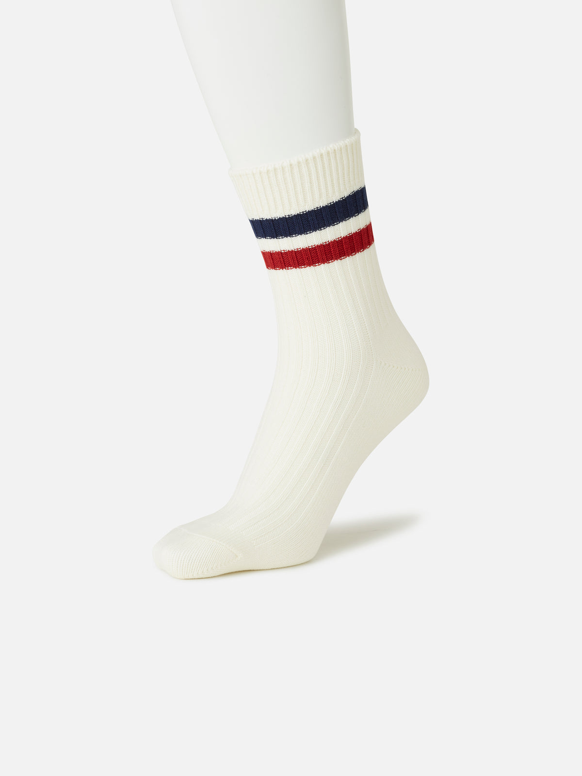 【Tabio MEN】綿混2本ラインショートソックス(27.0~29.0cm)