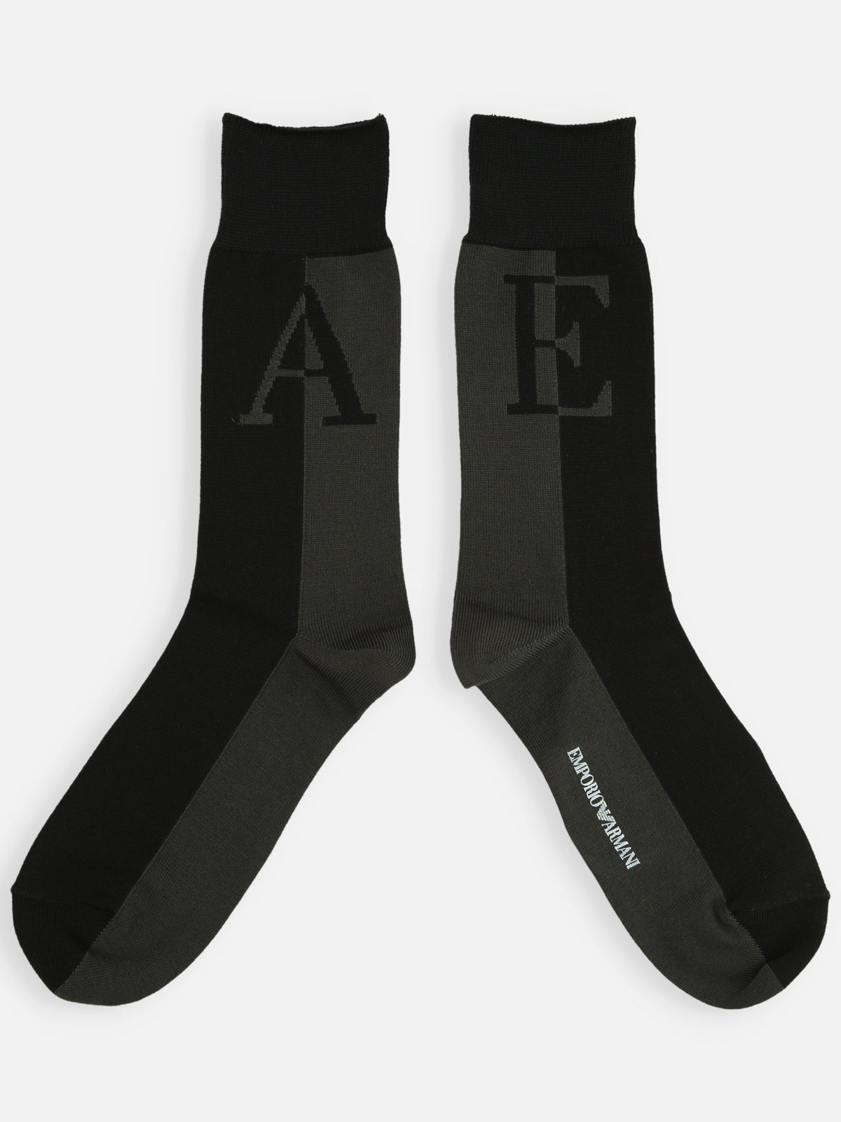 【EMPORIO ARMANI】 E・Aロゴクルー丈ソックス