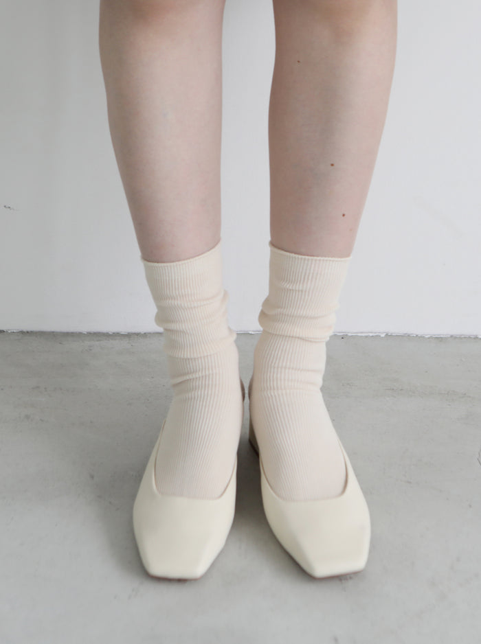 【定番】つやめくコットンで品よく決まる!ブライトリブソックス