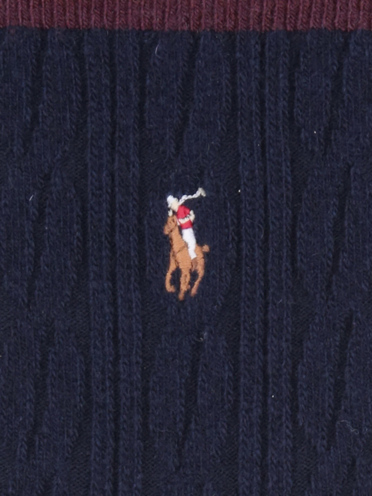 【MEN】POLO マルチポニー刺繍ラインケーブルソックス