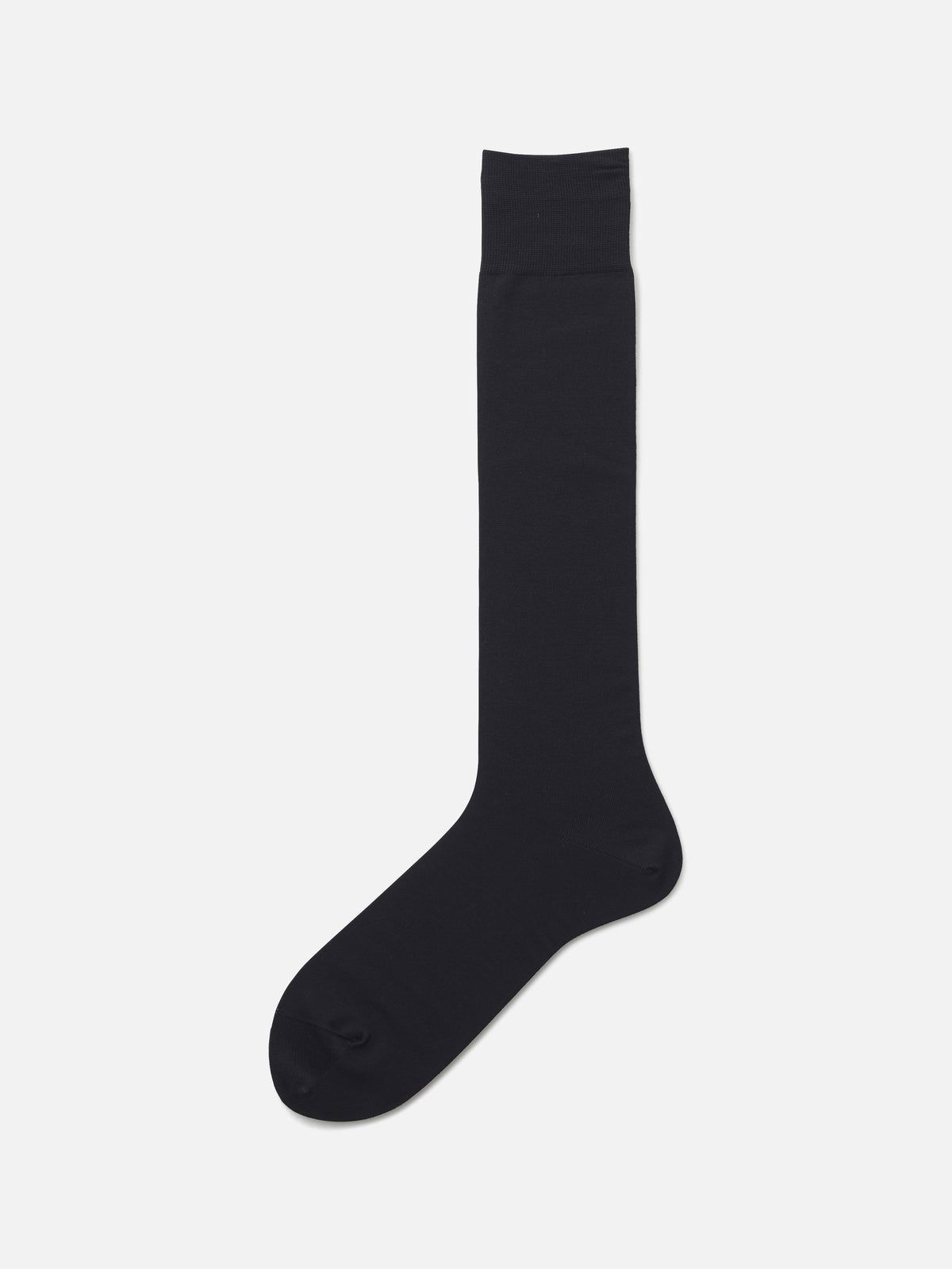 【Tabio MEN】＜冠婚葬祭にも＞ピマコットンブレンド無地ロングホーズ(23.0～25.0cm) - クロ