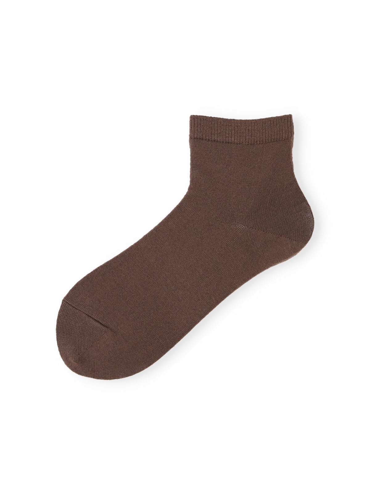 【毛混】無地ショートソックス - チョコチップ