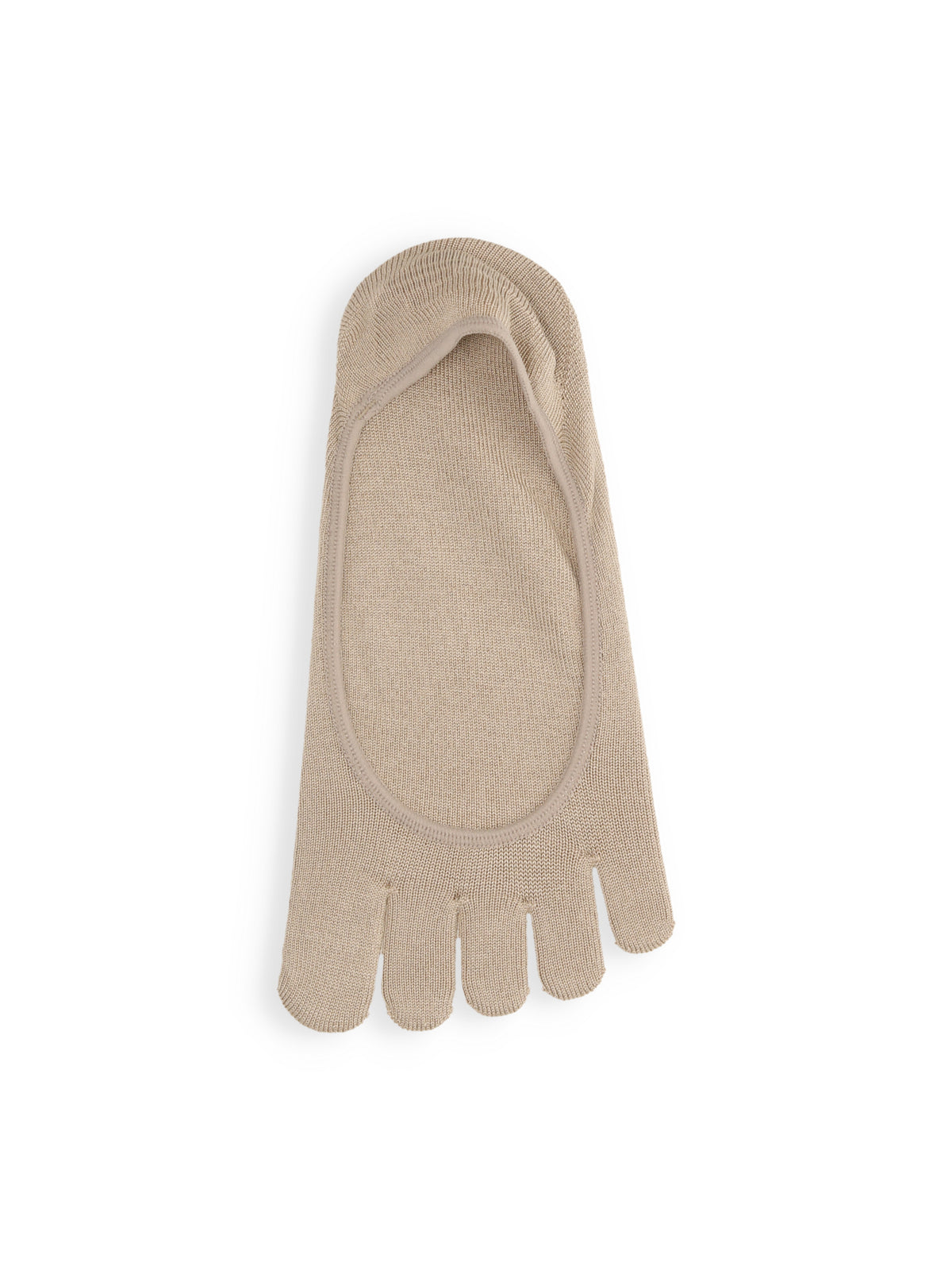 【絹肌Labo】シルク混 五本指カバーソックス / 浅履きタイプ / 22.5-24.5cm - ダルベージュ