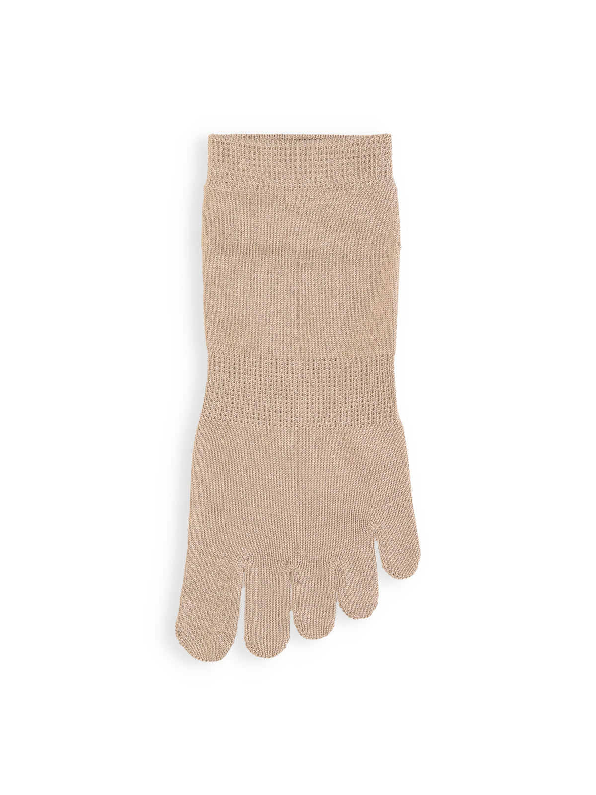 【絹肌Labo】シルク混 五本指ショートソックス / 24.0-26.0cm - ダルベージュ