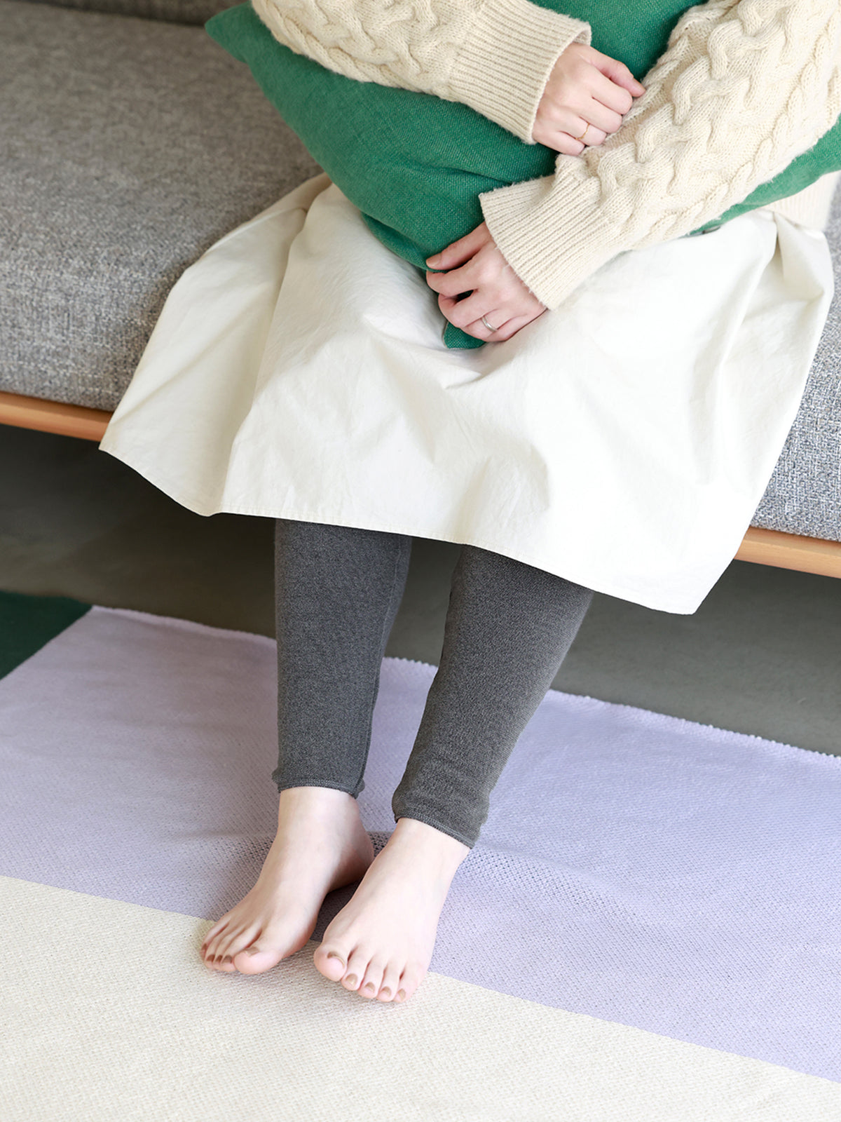 【温脚Labo】マイクロファイバー混レギンス10分丈