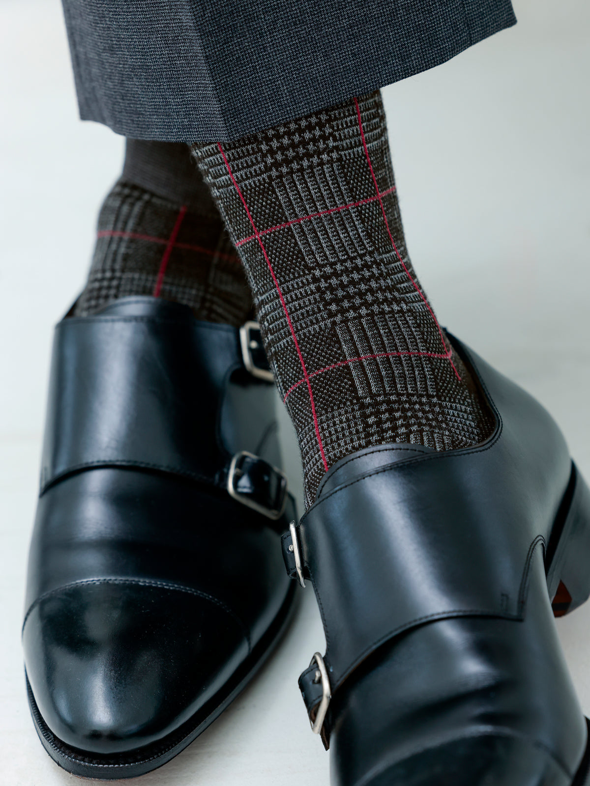 【Tabio MEN】WOOL MIX ポイントグレンチェックソックス