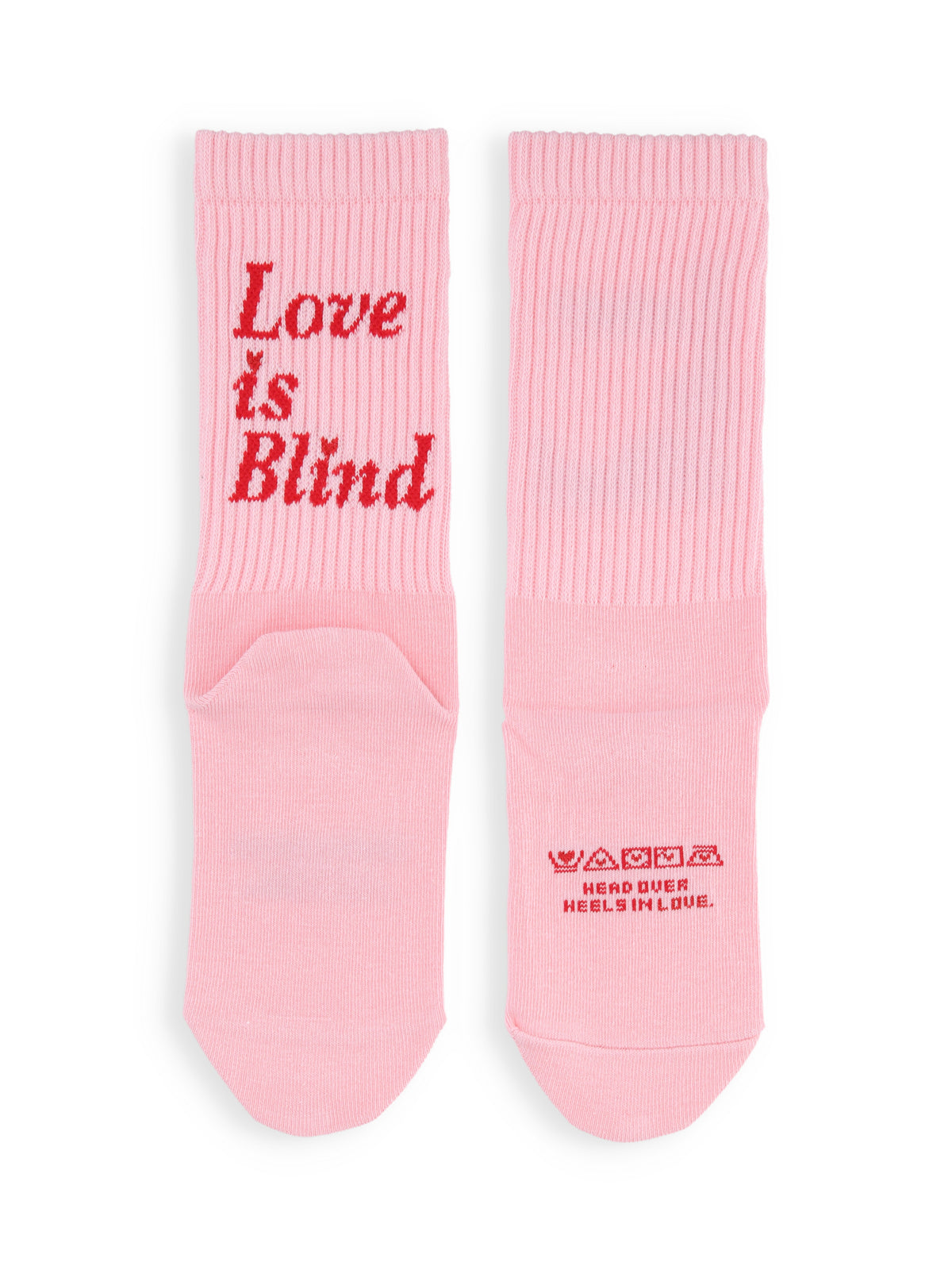 【キッズ】Love is Blindアメリブソックス / 19-21cm - ピンク＋アカ