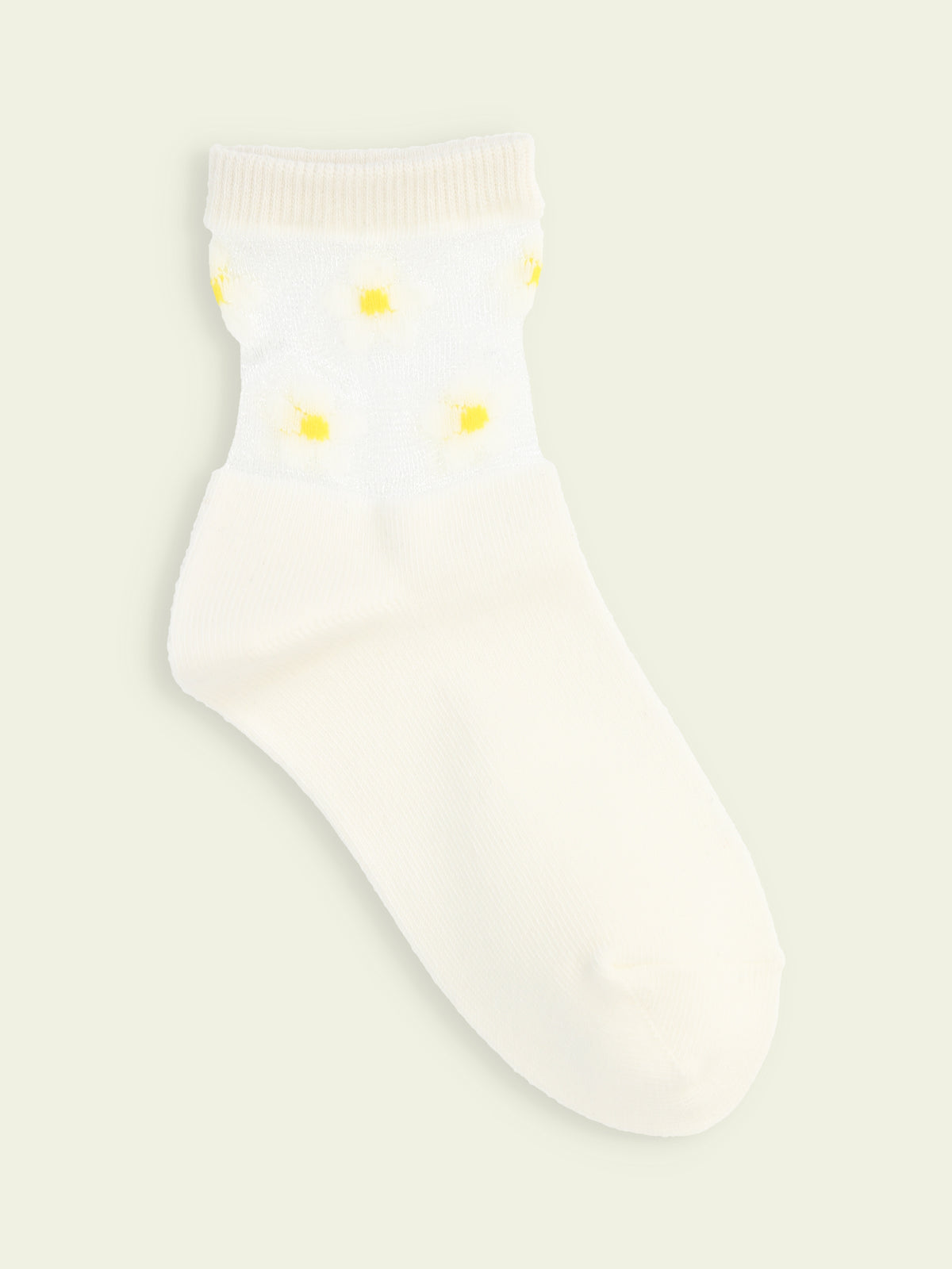 【3足1,485円】キッズ チュール花柄切替ソックス / 16-18cm