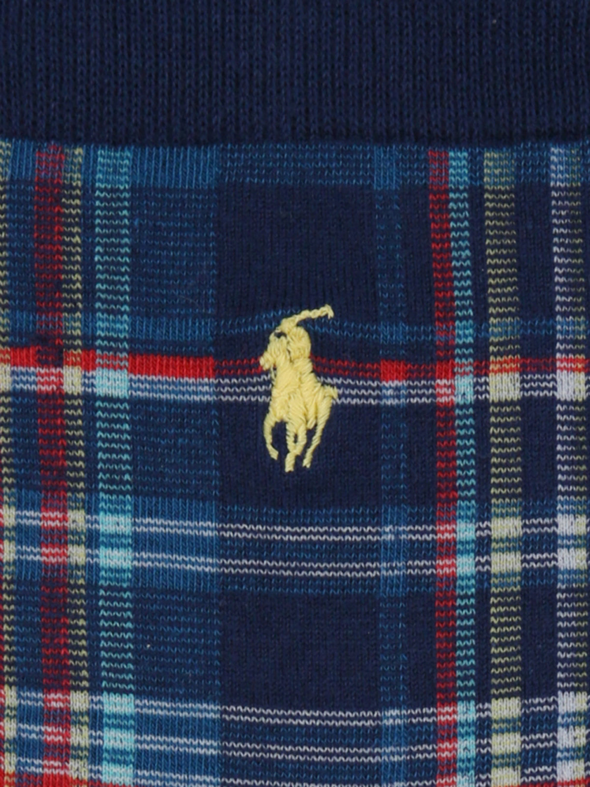 【MEN】POLO ポニー刺繍マドラスチェックレギュラー丈ソックス