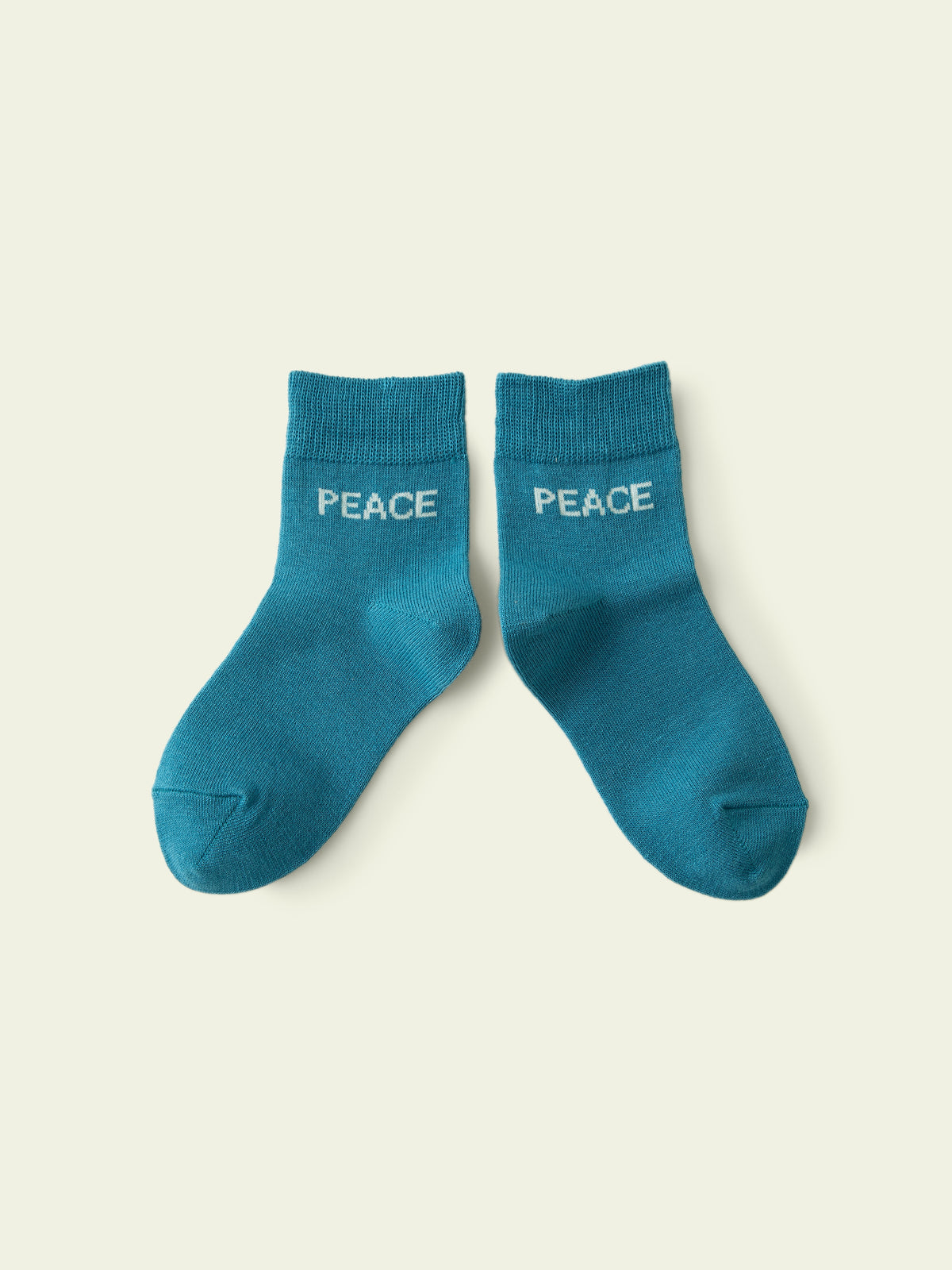 【3足1,485円】キッズ いろいろロゴソックス / 16-18cm - エメラルドグリーン+PEACE