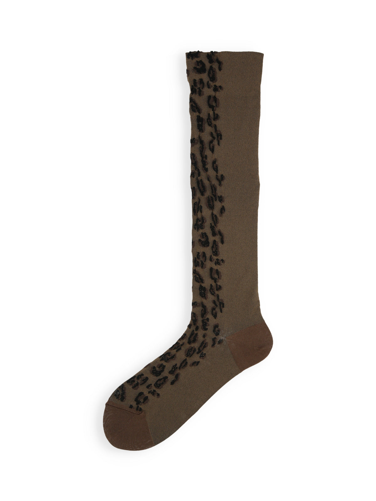 【Tabio×Ameri】LEOPARD PATTERN HIGH SOCKS - コゲチャ