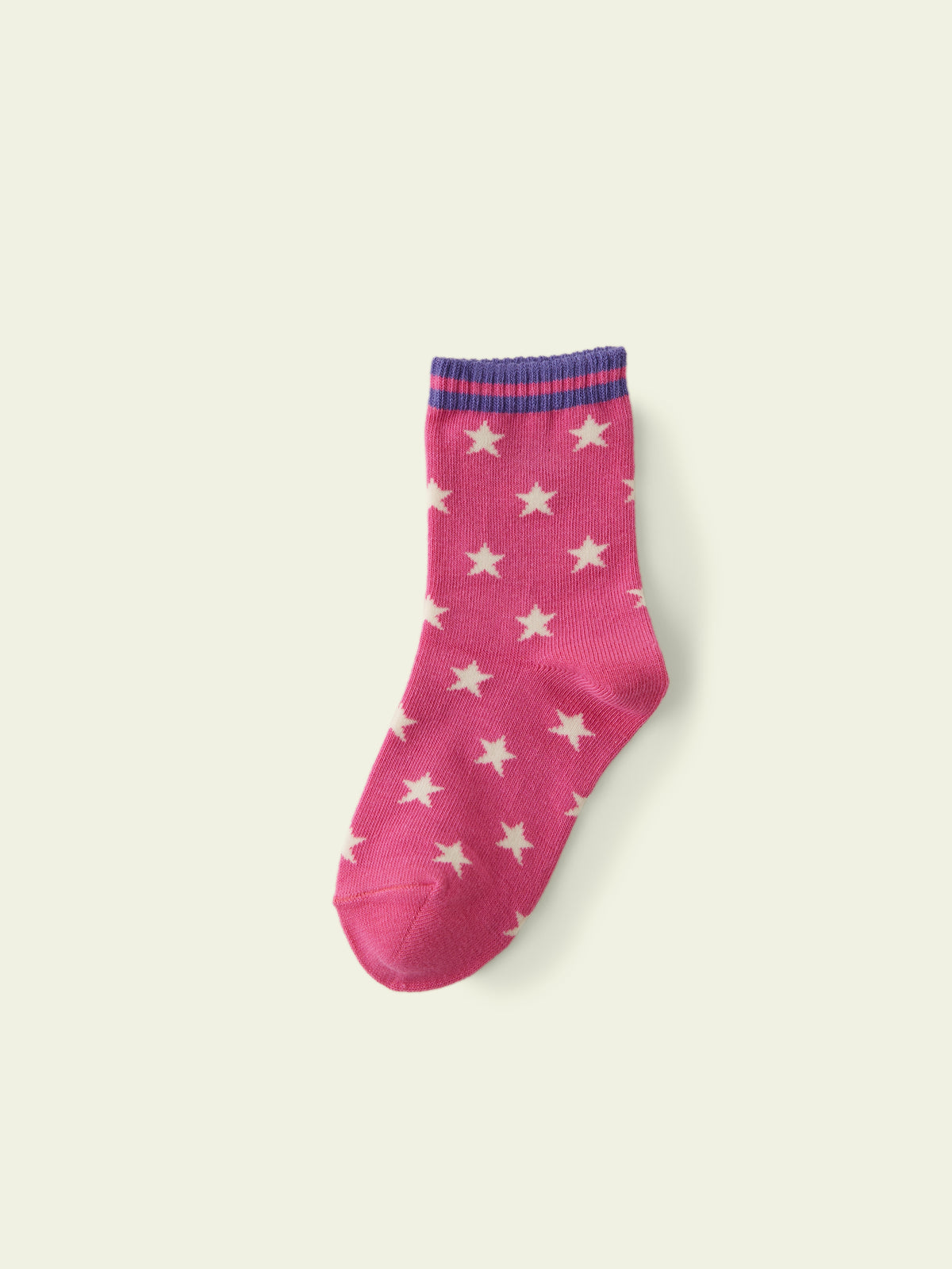 【3足1,485円】キッズ ライン星柄ソックス / 16-18cm - ローズピンク