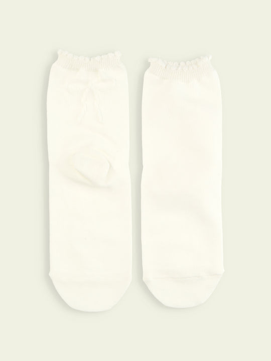 【3足1,485円】キッズ バックフロートリボンショートソックス / 16-18cm