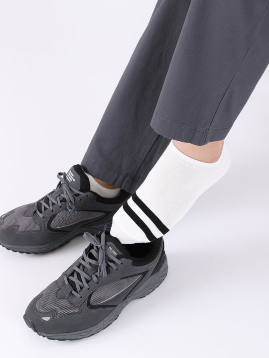 【3足1,485円】メンズ 2本ラインスニーカー丈ソックス