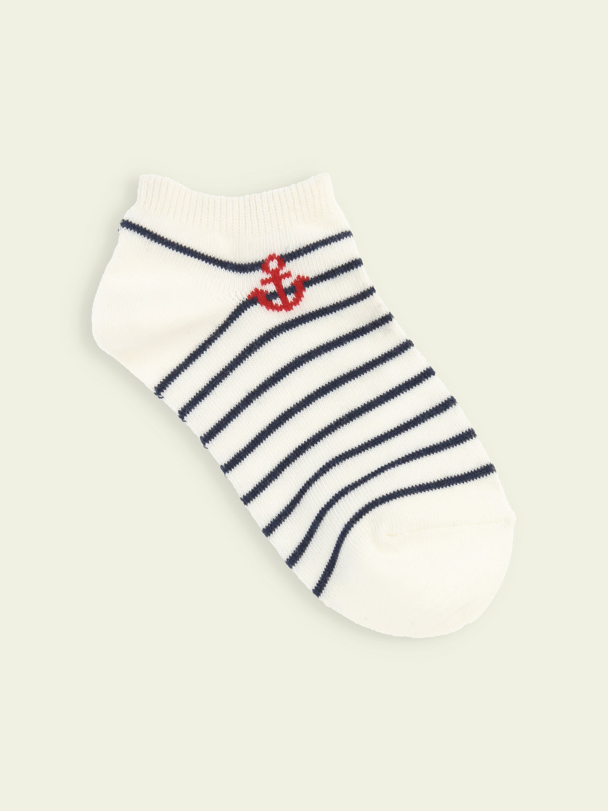 【3足1,485円】キッズ ボーダーいかりスニーカー丈ソックス / 19-21cm - オフ×コンボーダー