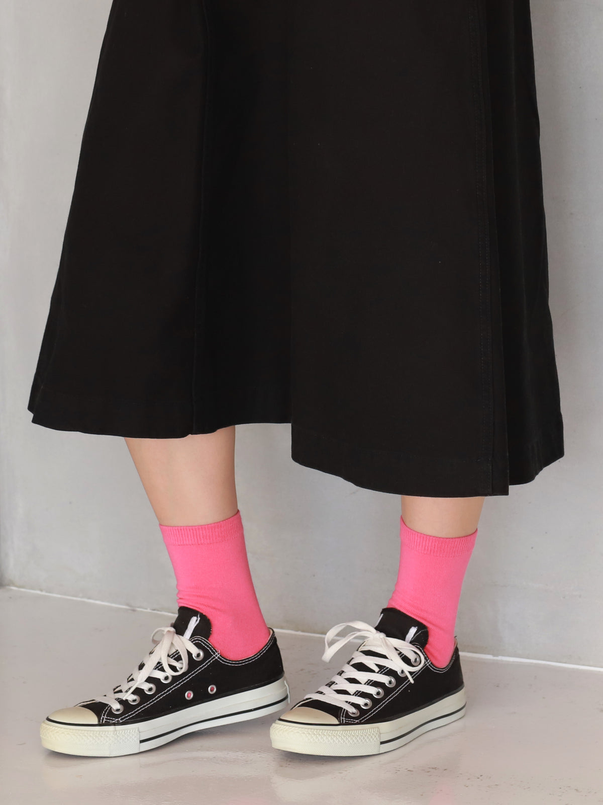 【WEB限定40色】オールシーズン履けるカラフルソックス - ローズピンク