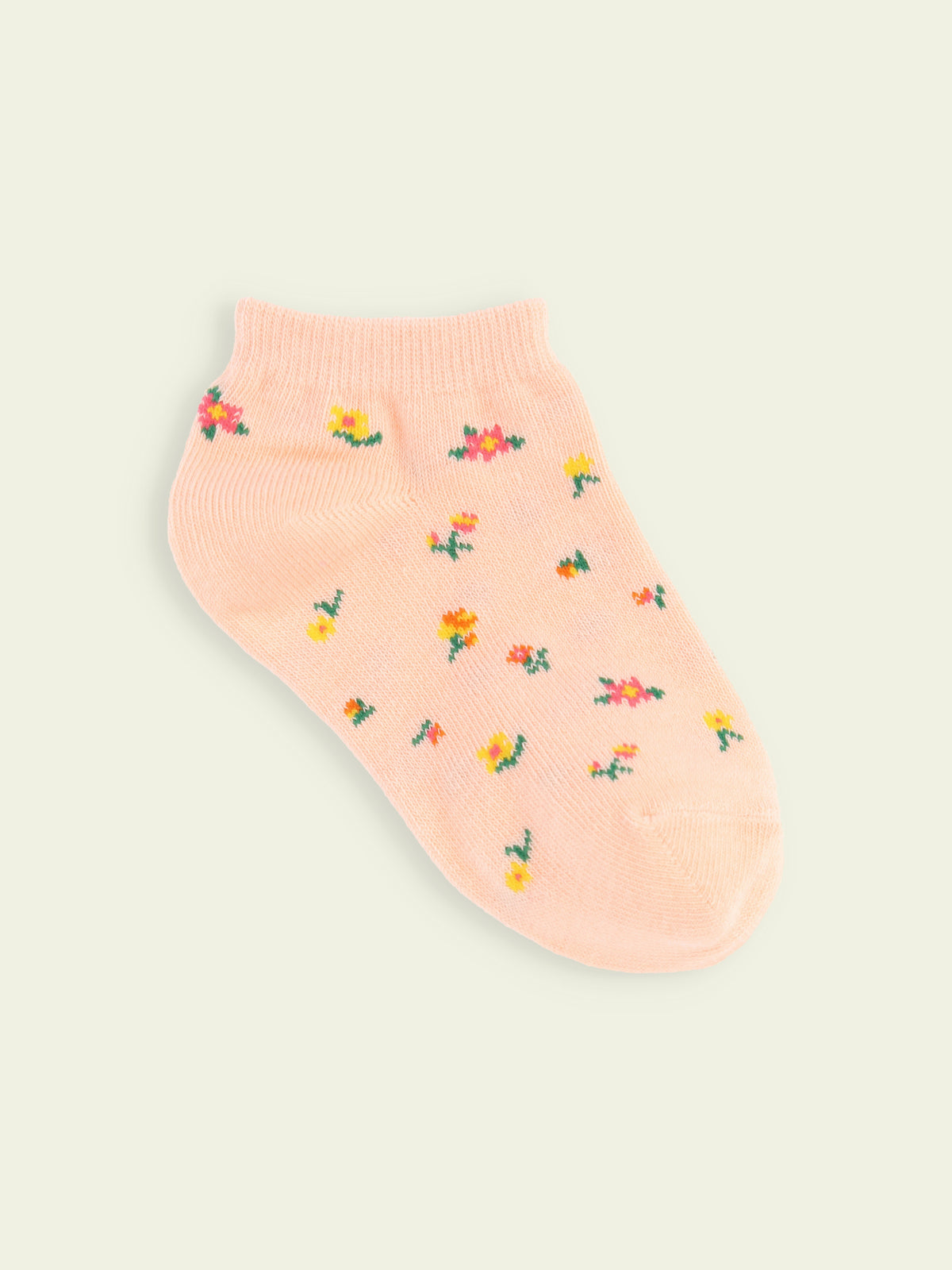 【3足1,485円】キッズ 小花柄スニーカー丈ソックス / 19-21cm