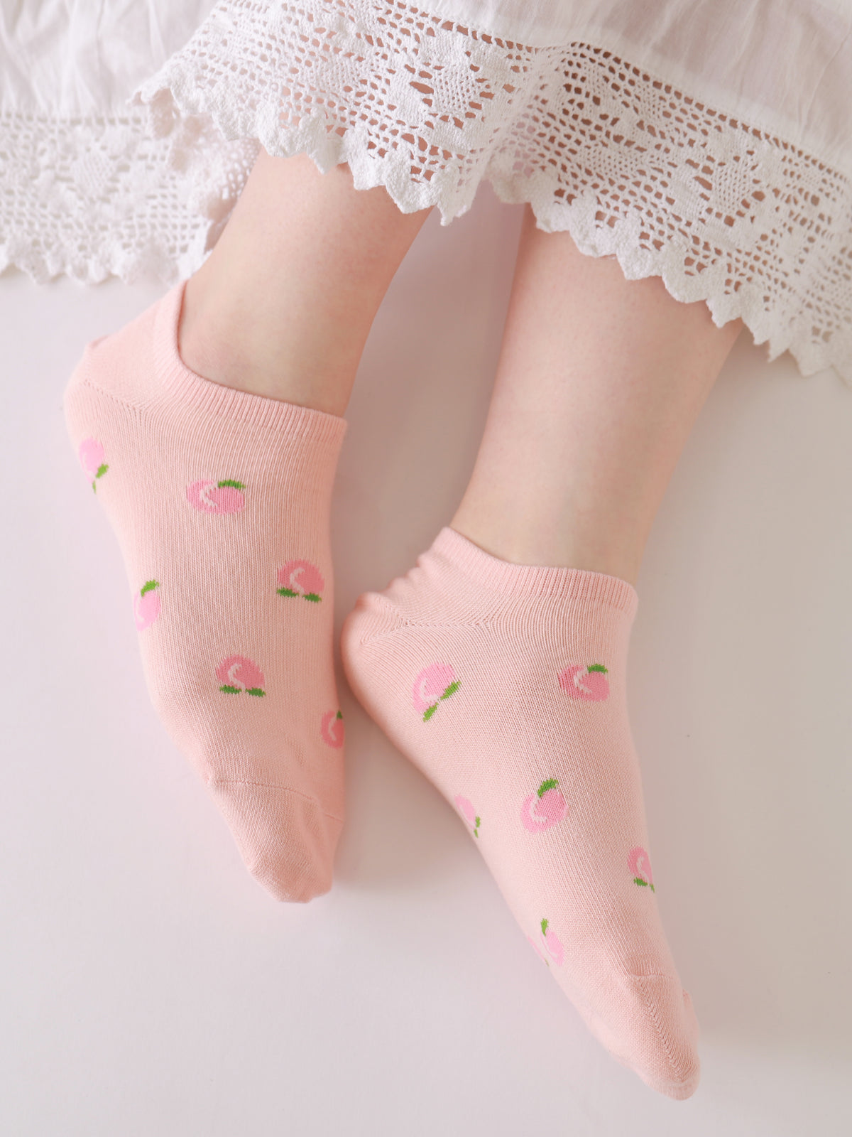 【3足1,485円】いろいろフルーツ柄スニーカー丈ソックス