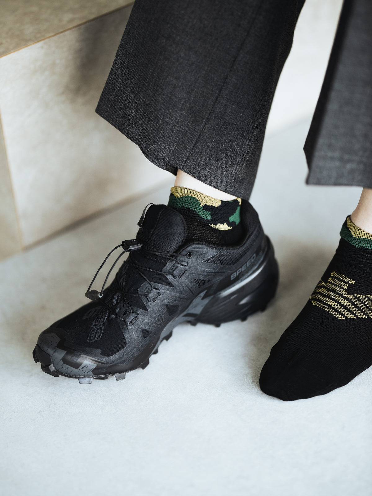 EMPORIO ARMANI カモフラスニーカー丈ソックス