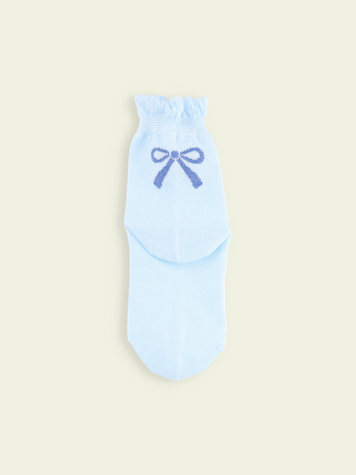【3足1,485円】キッズ フリルりぼんショートソックス / 19-21cm - サックス