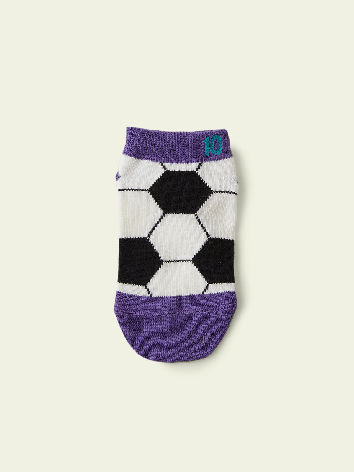 【3足1,485円】キッズ  サッカーボールスニーカー丈ソックス / 19-21cm - パープル