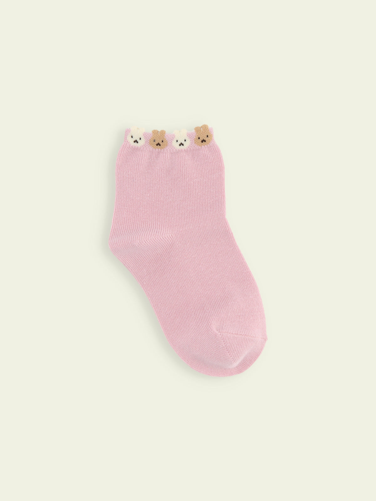【3足1,485円】キッズ 履き口たっぷりうさちゃんショートソックス / 19-21cm - ピンク