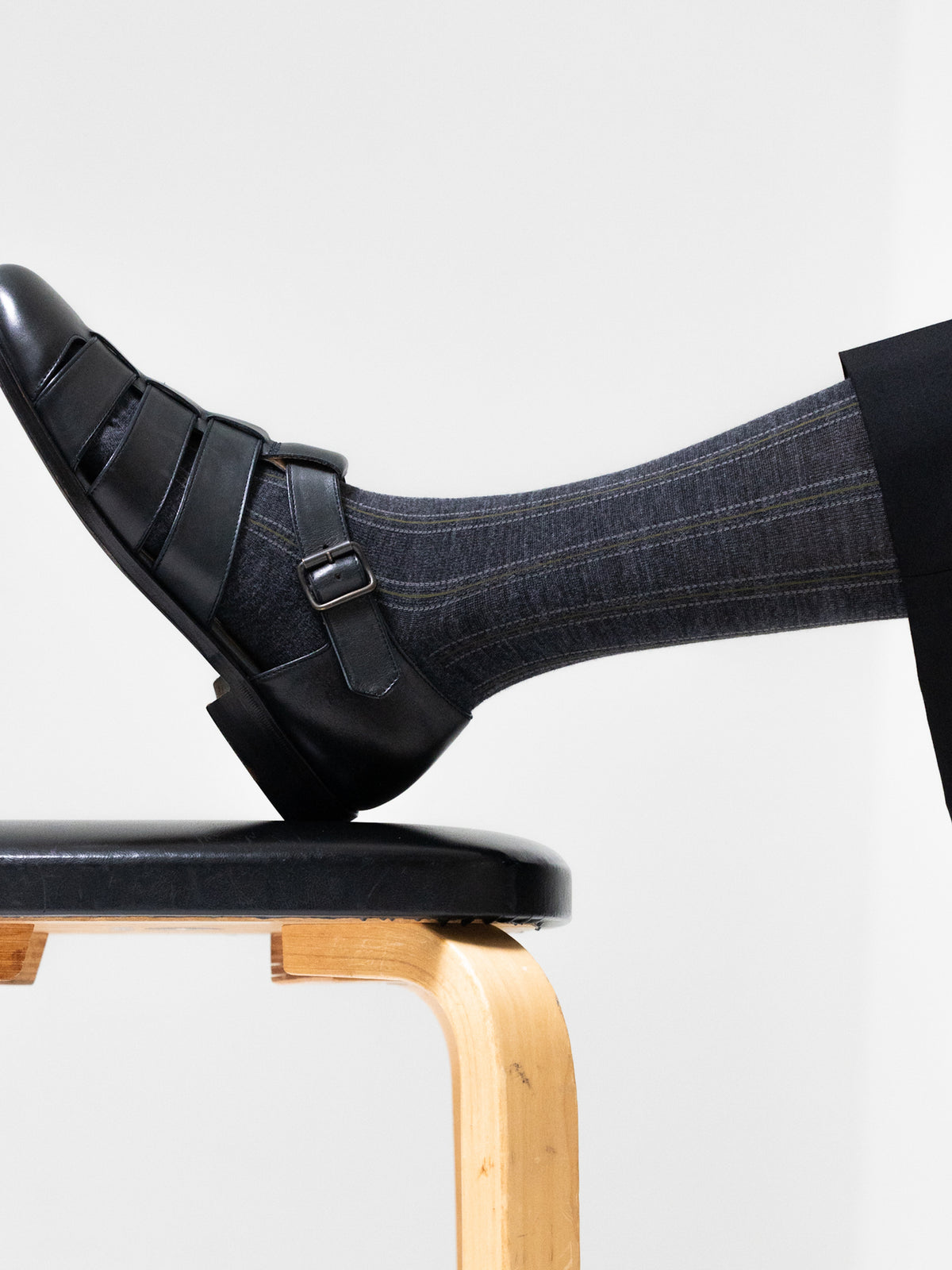 【Tabio MEN】ウールナイロンストライプソックス(27.0～29.0cm)