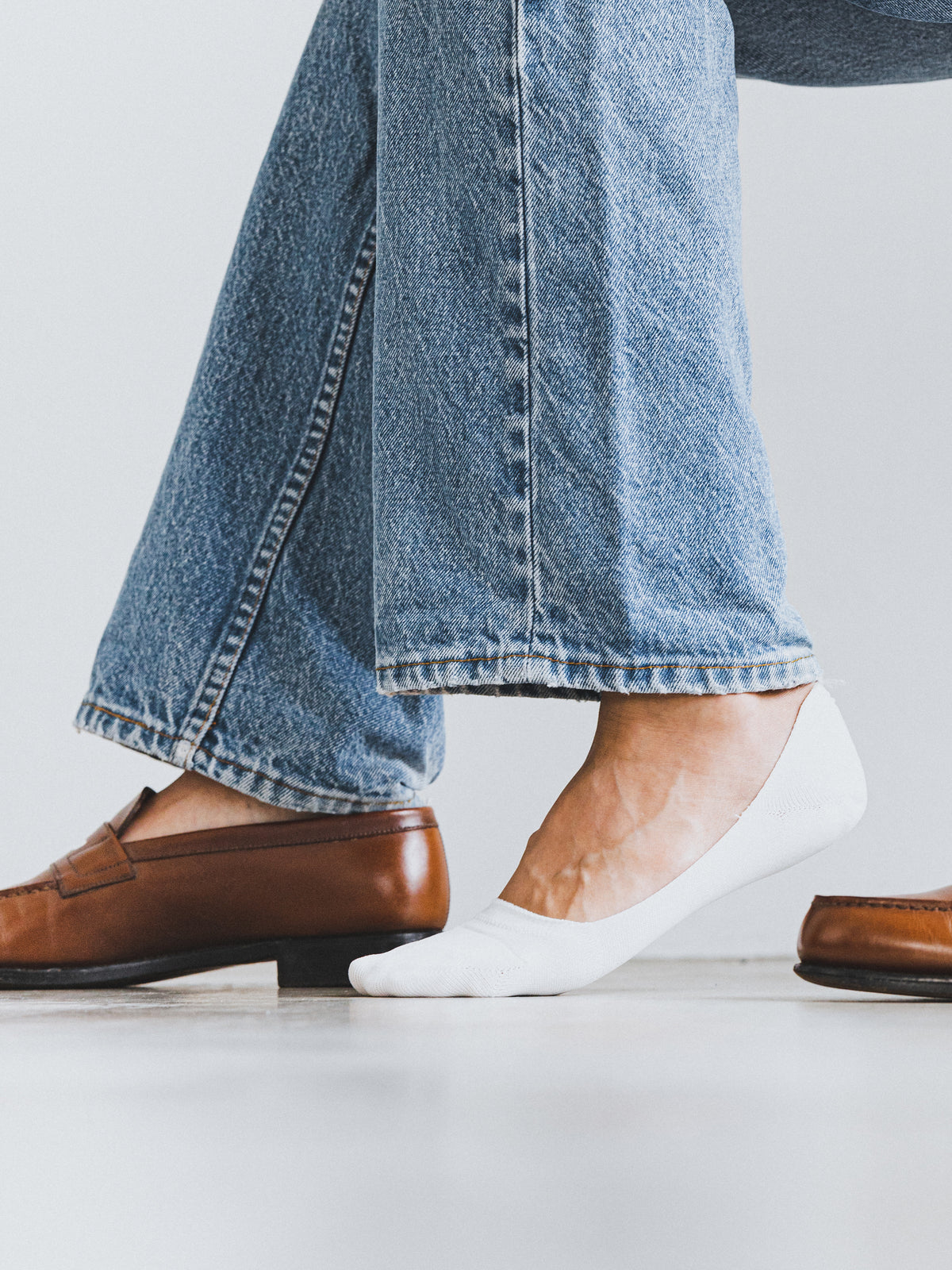 【Tabio MEN】GOODFOOT/超浅履き 脱げにくいカバーソックス(27.0～29.0cm) - オフホワイト