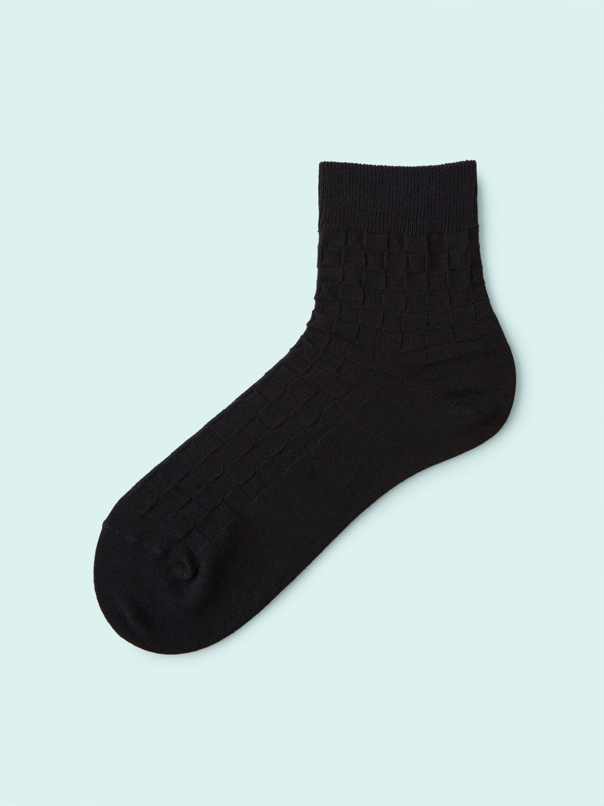 【3足1,485円】メンズ リンクスブロックショートソックス - クロ
