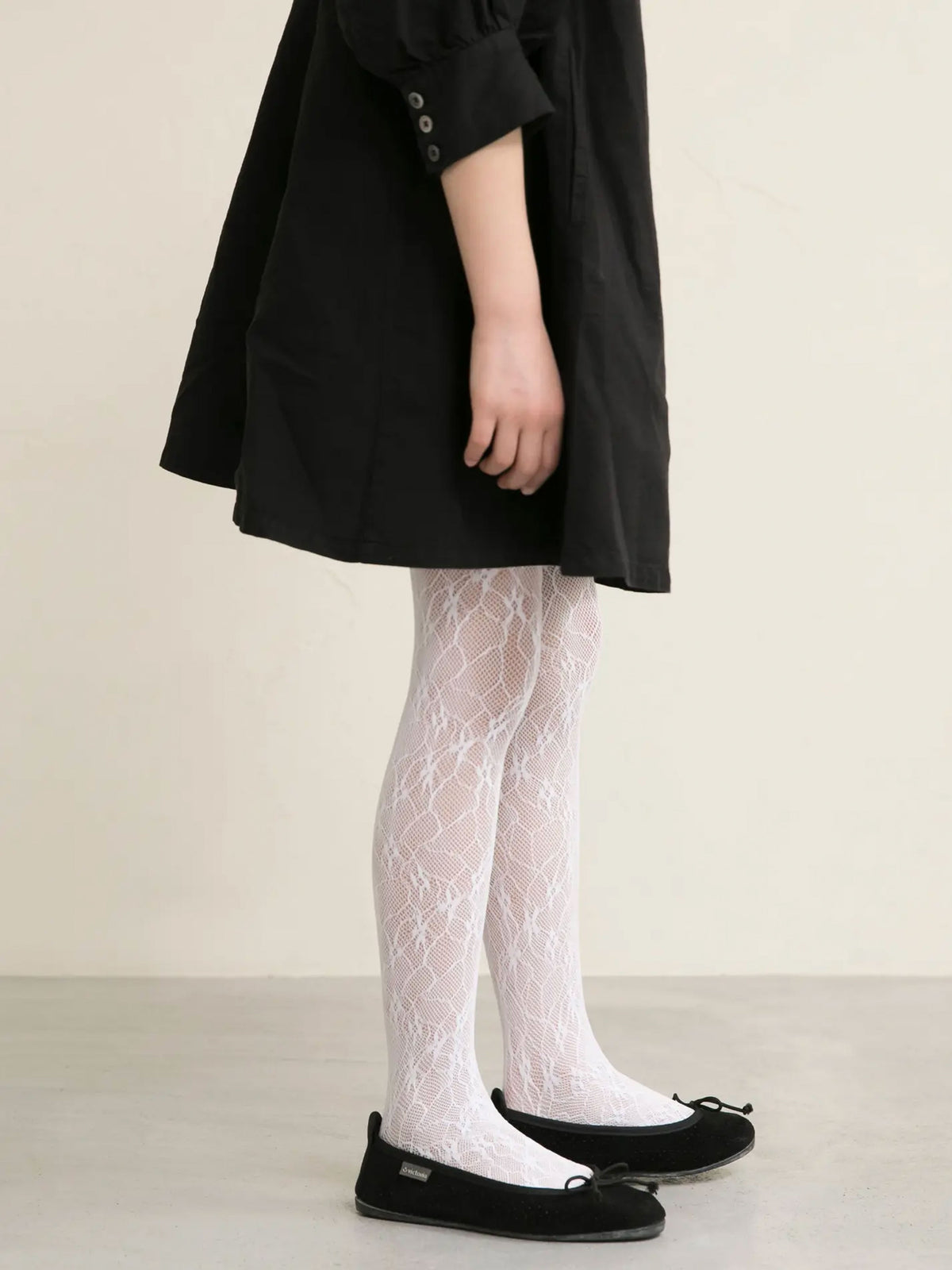 【キッズ】レーシーフラワーセレモニータイツ / 95-115cm