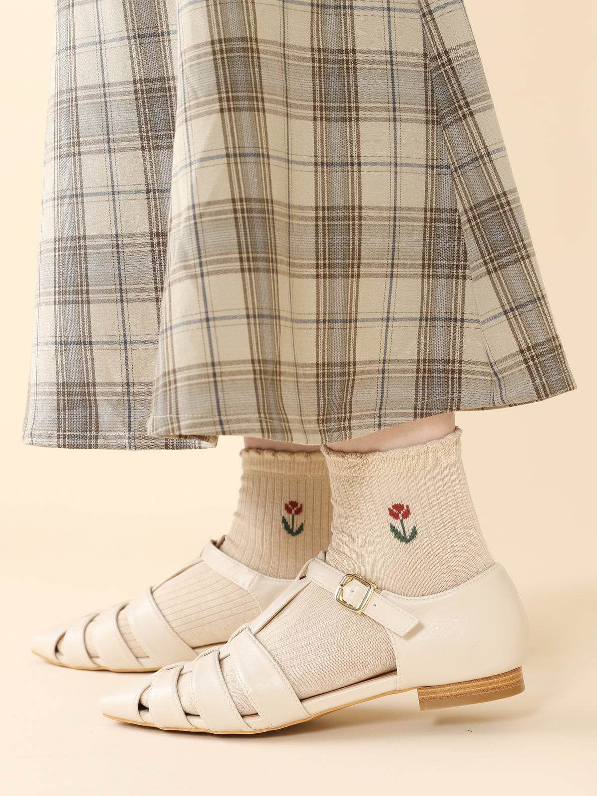 【3足1,485円】レトロチューリップショートソックス