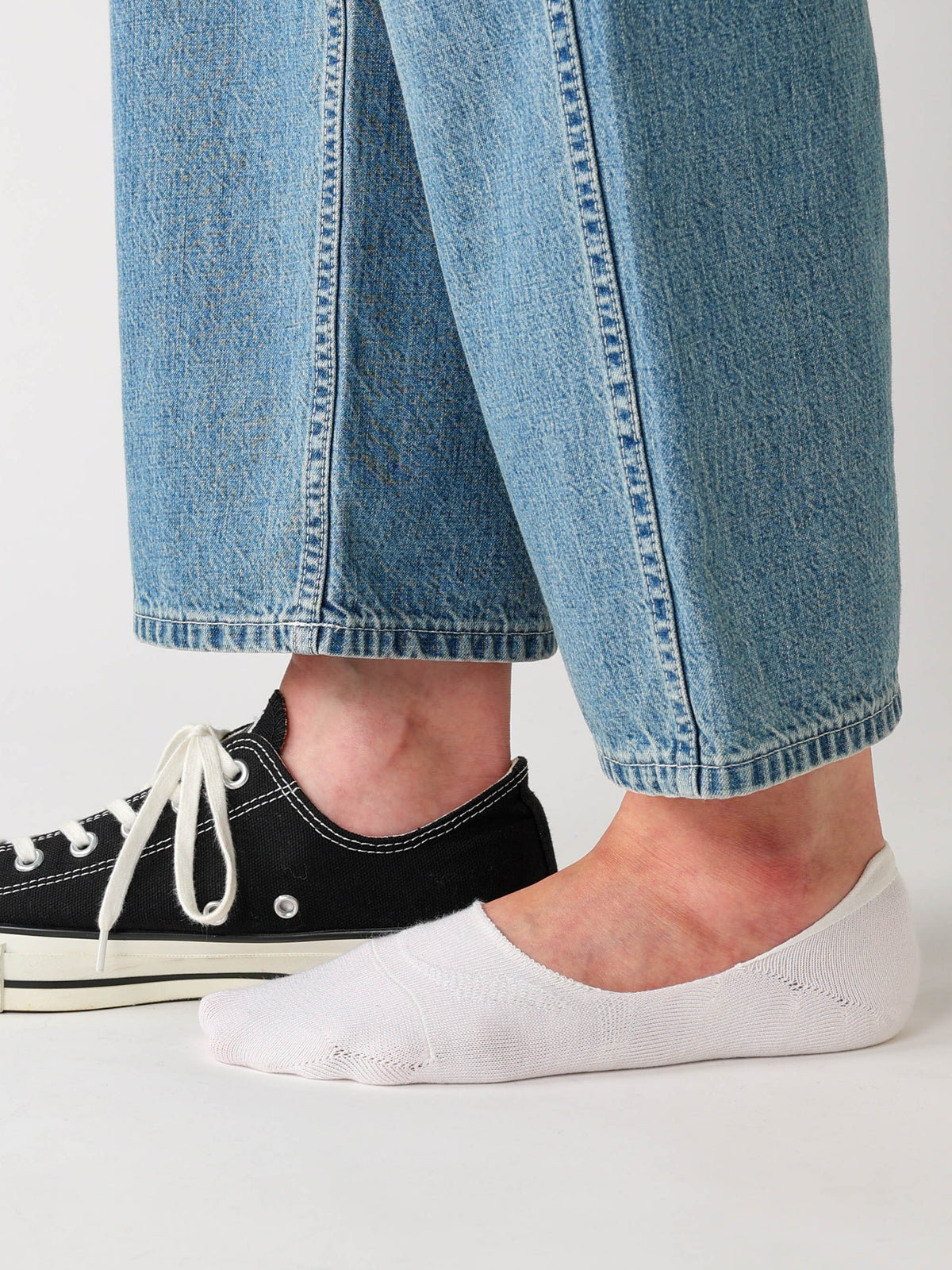 【Tabio MEN】GOODFOOT/脱げにくいカバーソックス(23.0～25.0cm) - オフホワイト